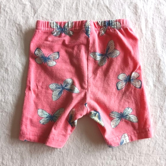 Carter's Baby Girl Shorts Size 12 Months Coral Butterfly Graphics - Picture 2 of 10